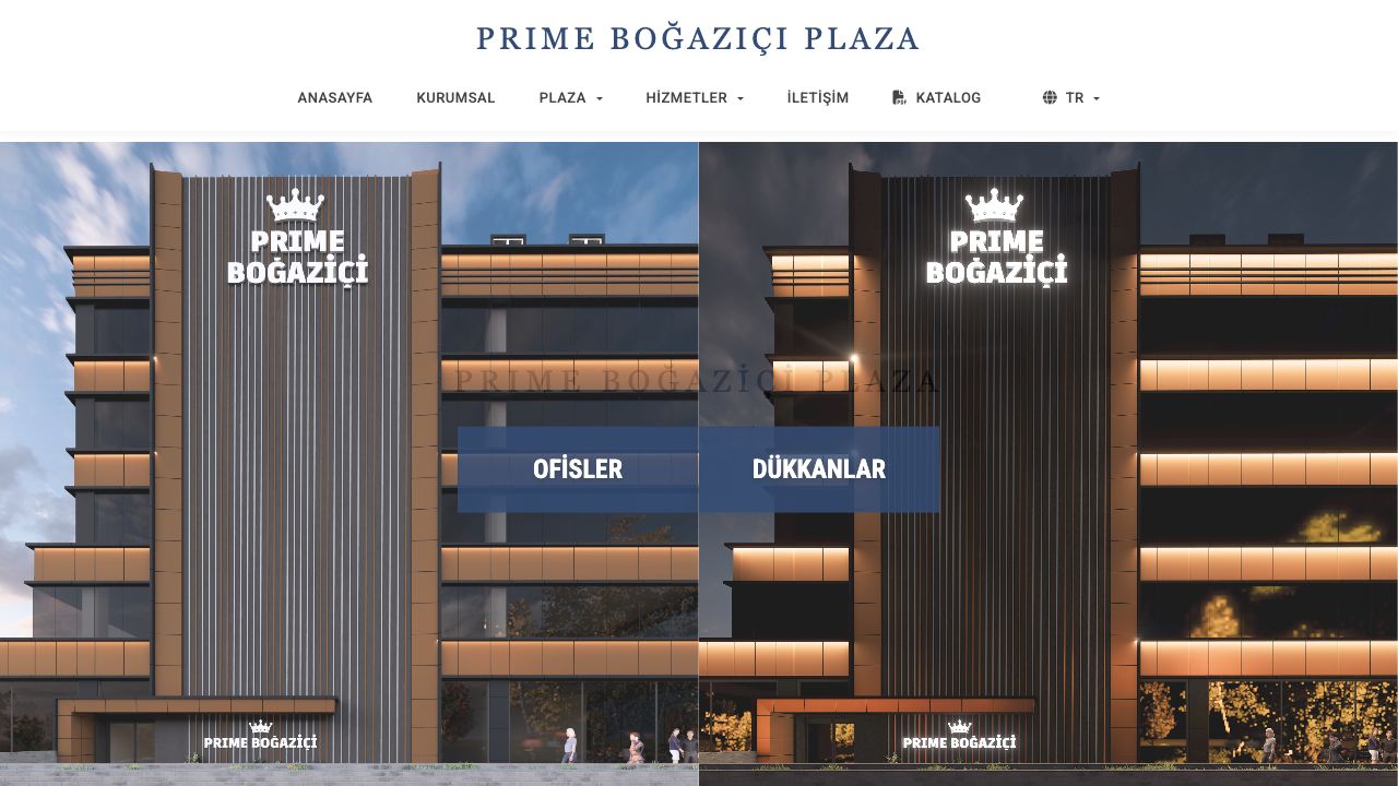 Prime Boğaziçi web sitesi